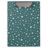 Pearl Pattern on Transformative Teal Background Klemmbrett (Vorderseite)