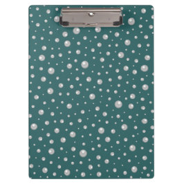 Pearl Pattern on Transformative Teal Background Klemmbrett