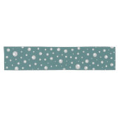 Pearl Pattern on Transformative Teal Background Kurzer Tischläufer (Horizontal)