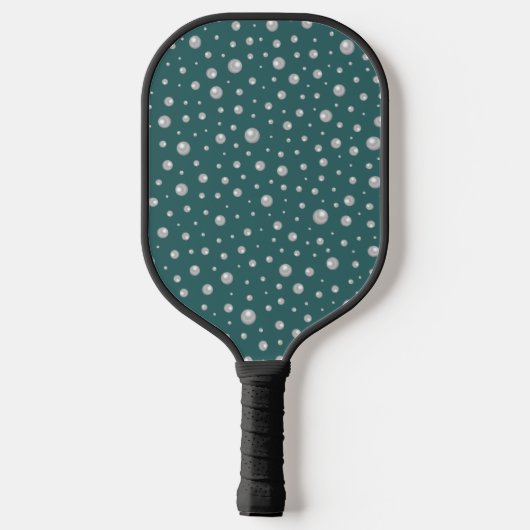 Pearl Pattern on Transformative Teal Background Pickleball Schläger (Rückseite)