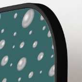 Pearl Pattern on Transformative Teal Background Pickleball Schläger (Linke Seite)