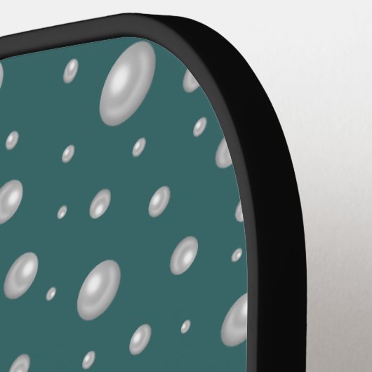 Pearl Pattern on Transformative Teal Background Pickleball Schläger (Linke Seite)