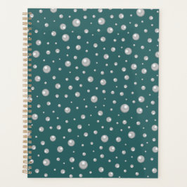 Pearl Pattern on Transformative Teal Background Planer