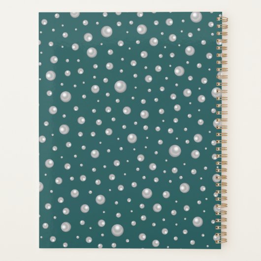 Pearl Pattern on Transformative Teal Background Planer (Rückseite)