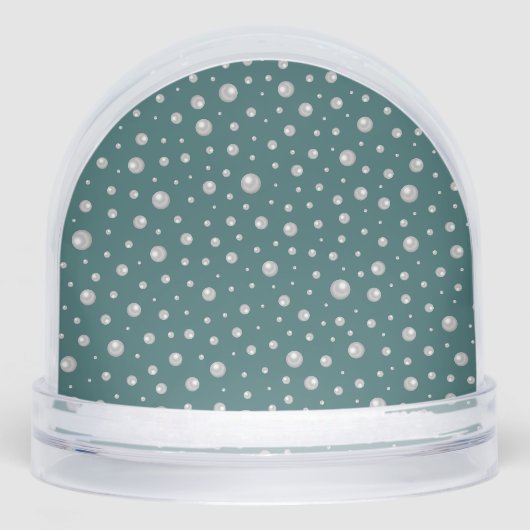 Pearl Pattern on Transformative Teal Background Schneekugeln (Vorderseite)