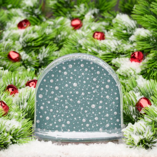 Pearl Pattern on Transformative Teal Background Schneekugeln (Weihnachten)