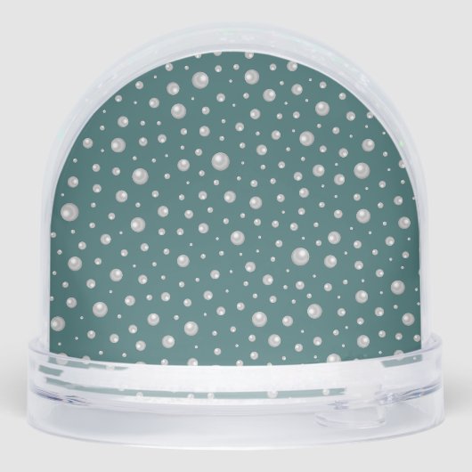 Pearl Pattern on Transformative Teal Background Schneekugeln (Rückseite)