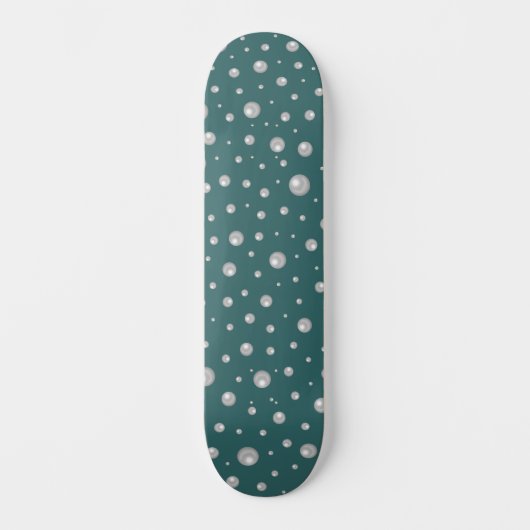 Pearl Pattern on Transformative Teal Background Skateboard (Vorderseite)