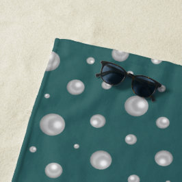 Pearl Pattern on Transformative Teal Background Strandtuch