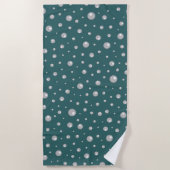 Pearl Pattern on Transformative Teal Background Strandtuch (Vorderseite)
