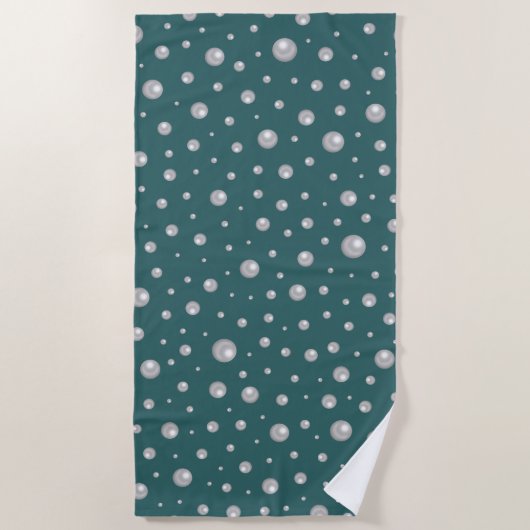 Pearl Pattern on Transformative Teal Background Strandtuch (Vorderseite)