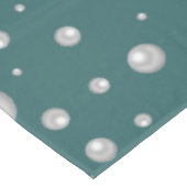 Pearl Pattern on Transformative Teal Background Tischdecke (Schrägansicht)