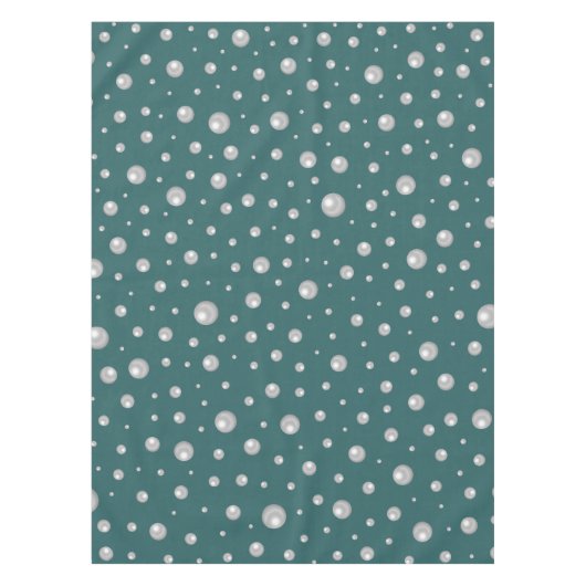 Pearl Pattern on Transformative Teal Background Tischdecke (Vorderseite)