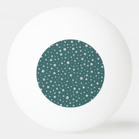 Pearl Pattern on Transformative Teal Background Tischtennisball (Vorderseite)