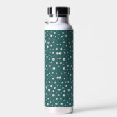 Pearl Pattern on Transformative Teal Background Trinkflasche (Rechts)