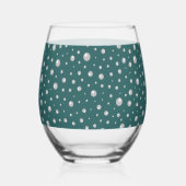 Pearl Pattern on Transformative Teal Background Weinglas Ohne Stiel (Rückseite)