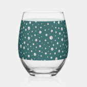 Pearl Pattern on Transformative Teal Background Weinglas Ohne Stiel (Links)