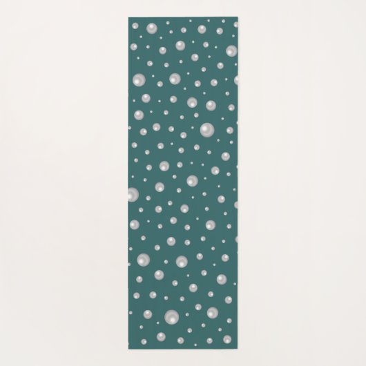 Pearl Pattern on Transformative Teal Background Yogamatte (Rückseite)