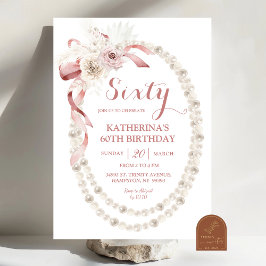 Pearl Pink Boho Geburtstagsparty Einladung