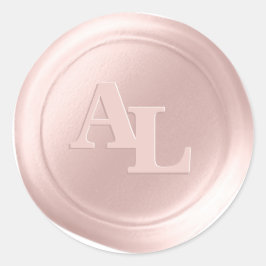 Pearl Pink Wax Siegel Monogram Wedding Stickers