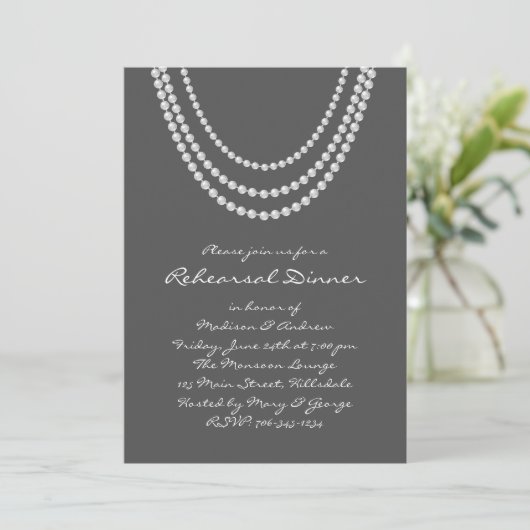 Pearl Probe Dinner 1920 Einladung grau (Stehend Vorderseite)