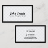 Pearl Quilt Nurse Practitioner Business Card Visitenkarte (Vorne/Hinten)