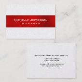 Pearl Red Unique Chubby Manager Business Card Visitenkarte (Vorne/Hinten)