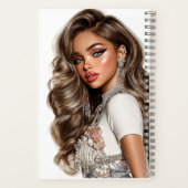 Pearl & Rhinestone Glam Girl Spiral Notebook Notizblock (Rückseite)
