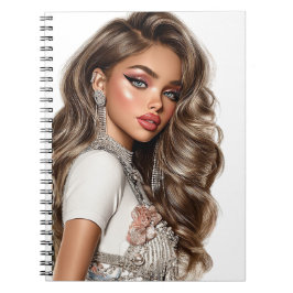 Pearl & Rhinestone Glam Girl Spiral Photo Notebook Notizblock