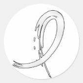 Pearl Ribbon A4 Runder Aufkleber (Vorderseite)