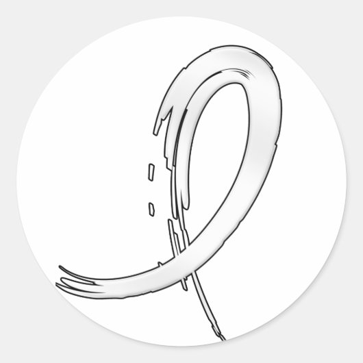 Pearl Ribbon A4 Runder Aufkleber (Vorderseite)