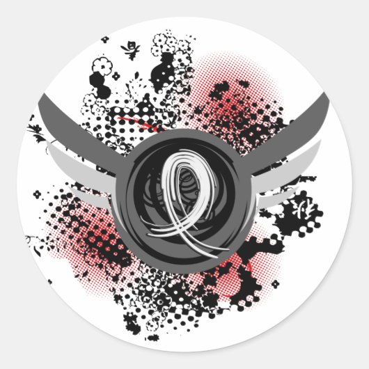 Pearl Ribbon and Wings Lungenkrebs Runder Aufkleber (Vorderseite)