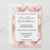 Pearl Rose Gold Abstrakt Wedding Einladung (Vorderseite)