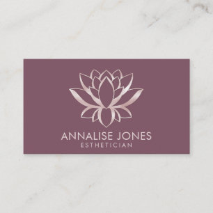 Pearl Rose Gold Lotus Blume Business Card Visitenkarte