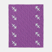 Pearl Sagittarius Zodiac Sign Fuchsia Digitale Cam Fleecedecke (Vorderseite)
