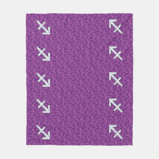 Pearl Sagittarius Zodiac Sign Fuchsia Digitale Cam Fleecedecke (Vorderseite)