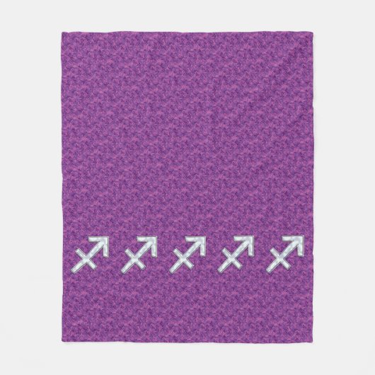 Pearl Sagittarius Zodiac Sign Fuchsia Digitale Cam Fleecedecke (Vorderseite)