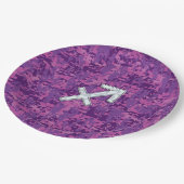 Pearl Sagittarius Zodiac Sign Fuchsia Digitale Cam Pappteller (Schrägansicht)