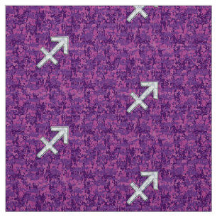 Pearl Sagittarius Zodiac Sign Fuchsia Digitale Cam Stoff