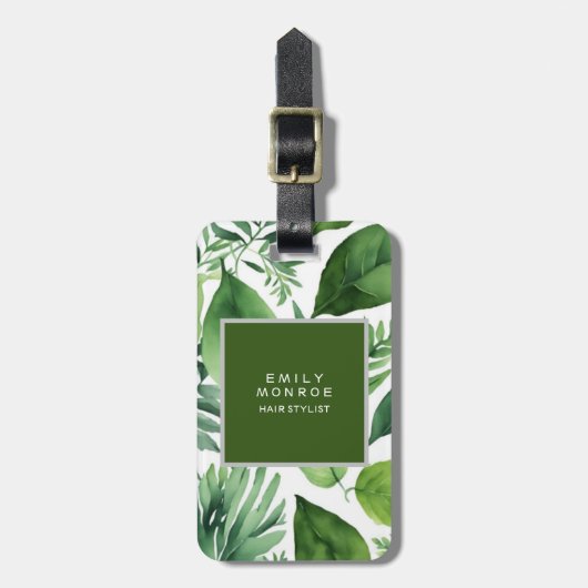 Pearl Schlicht Moderne Minimalistische Blumengrün Gepäckanhänger (Vorderseite vertikal)