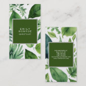 Pearl Schlicht Moderne Minimalistische Blumengrün Visitenkarte (Vorne/Hinten)