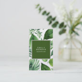 Pearl Schlicht Moderne Minimalistische Blumengrün Visitenkarte (Stehend Vorderseite)