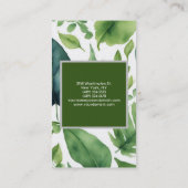 Pearl Schlicht Moderne Minimalistische Blumengrün Visitenkarte (Rückseite)