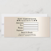 Pearl Shimmer Gold Glam Monogram Gift Certificate (Rückseite)