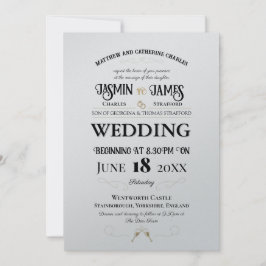 Pearl Shimmer Heritage Schriftart Wedding Einladung