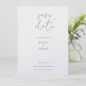 Pearl Shimmer Hochzeit Minimalistisch modern Save The Date (Stehend Vorderseite)