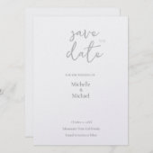 Pearl Shimmer Hochzeit Minimalistisch modern Save The Date (Vorne/Hinten)