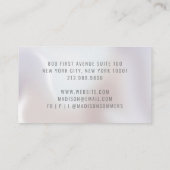 Pearl Shimmer Monogram Makeup Artist Business Card Visitenkarte (Rückseite)