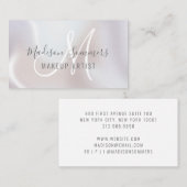 Pearl Shimmer Monogram Makeup Artist Visitenkarte (Vorne/Hinten)