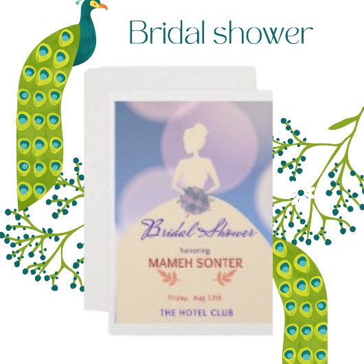 Pearl Shimmer Paper Pink Brautparty Card Einladung